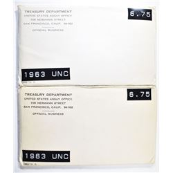 2-1963 U.S. MINT UNC SETS IN ORIG PACKAGING