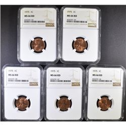 5 - 1975 LINCOLN CENT NGC MS66RD