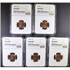 Image 1 : 5 - 1975 LINCOLN CENT NGC MS66RD