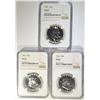 Image 1 : 1957, 61 & 63 FRANKLIN HALF DOLLARS, NGC PF-67