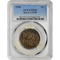 1794 S-24. Head of 1794. Rarity-1. VF-25 PCGS