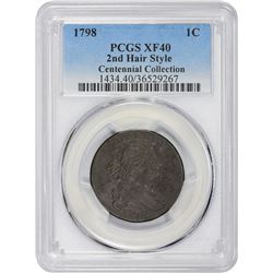 1798 Sheldon-166. Style 2 Hair, Large 8. Rarity-1. EF-40 PCGS