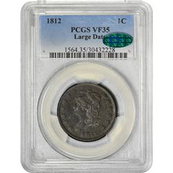 1812 S-288. Large Date. Rarity-2. VF-35 PCGS. CAC.