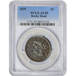 1839 N-5. Booby Head. Rarity-2. AU-55 PCGS