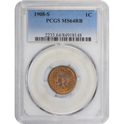 1908-S MS-64 RB PCGS.