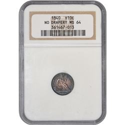 No Drapery. MS-64 NGC.