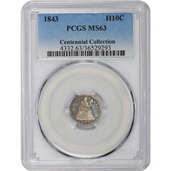 1843 MS-63 PCGS.