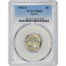 1913-S Type II. MS-63 PCGS.