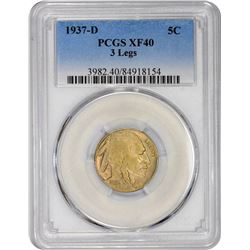 1937-D 3-Legged. EF-40 PCGS.
