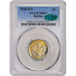 1938-D/S Buffalo. MS-67 PCGS. CAC.