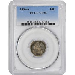 1858-S VF-20 PCGS.
