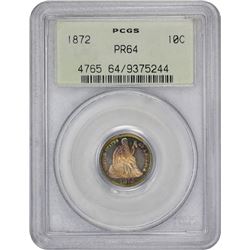 1872 Proof-64 PCGS. OGH.