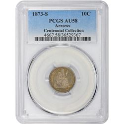 1873-S Arrows. AU-58 PCGS