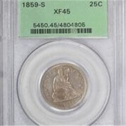 1859-S EF-45 PCGS. OGH.