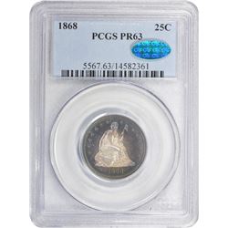 1868 Proof-63 PCGS. CAC.