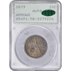1873 Arrows. AU-58 PCGS. CAC. OGH.