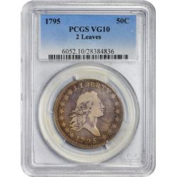 1795 Flowing Hair. O-102. Two Leaves. Rarity-5. VG-10 PCGS