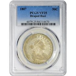1807 Draped Bust. O-105. Rarity-2. VF-25 PCGS