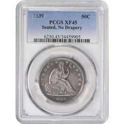 1839 No Drapery. WB-101. Rarity-4. EF-45 PCGS.