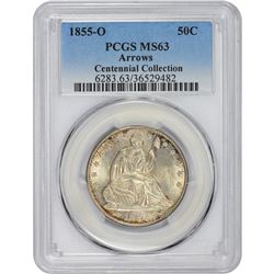 1855-O Arrows. MS-63 PCGS.