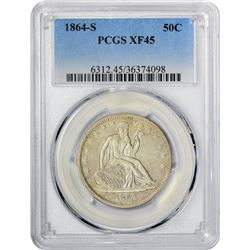 1864-S WB-103. Broken S. Rarity-4. EF-45 PCGS