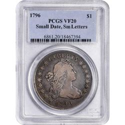 1796 B-2, BB-63. Small Date, Small Letters. Rarity-4. VF-20 PCGS