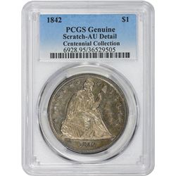 1842 Genuine – Scratch – AU Details PCGS.