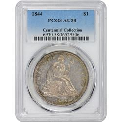1844 AU-58 PCGS.