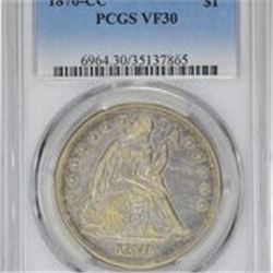 1870-CC VF-30 PCGS.