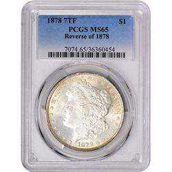 1878 7 Tailfeathers. Reverse of ’78. VAM-195. Broken D. Rarity-3. MS-65 PCGS.