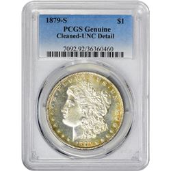 1879-S VAM-36. Cootie Impression on Jaw. Rarity-5. Genuine – Cleaned – Uncirculated Details PCGS.