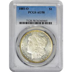 1881-O VAM-1G. Die Gouges Inner Wing. Rarity-5. AU-58 PCGS.