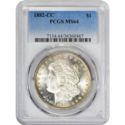 1882-CC VAM-3. Spiked Wing. Rarity-3. MS-64 PCGS.
