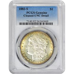 1882-S VAM-Uncertain. Genuine – Cleaned – Uncirculated Details PCGS.