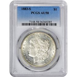 1883-S VAM-Uncertain. AU-58 PCGS.