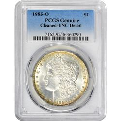 1885-O VAM-1. Normal Dies. Rarity-2. Genuine – Cleaned – Uncirculated Details PCGS.