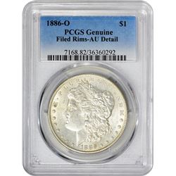 1886-O VAM-15. O Set Right. Rarity-3. Genuine – Filed Rims – AU Details PCGS.