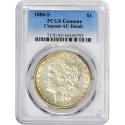 1886-S VAM-1. Normal Dies. Rarity-3. Genuine – Cleaned – AU Details PCGS.
