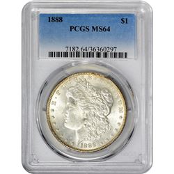 1888 VAM-9B. High Date, Counter-Clashed Neck. Rarity-5. MS-64 PCGS.