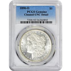 1890-O VAM-31. Doubled 9, O Tilted Left. Rarity-5. Genuine – Cleaned – Uncirculated Details PCGS.