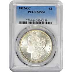 1892-CC VAM-8. Far Date. Rarity-3. MS-64 PCGS.