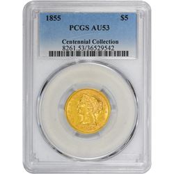 1855 AU-53 PCGS.