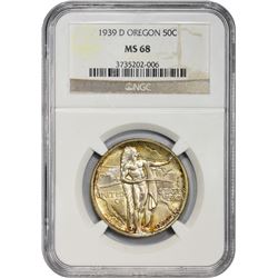 1939-D Oregon Trail Memorial 50¢. MS-68 NGC.