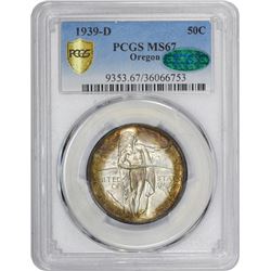 1939-D Oregon Trail Memorial 50¢. MS-67 PCGS. CAC.