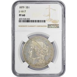 1879 Pattern $1. Judd-1617, Pollock-1813. Reeded Edge. Rarity-4. Proof-60 NGC.