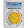 Image 1 : 1855 Kellogg & Co. Gold $20. Kagin-3. Rarity-4. Reeded Edge, Long Arrows. EF-40 PCGS.