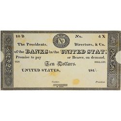 Facinating Group of War of 1812 Treasury Note Collateral Items.