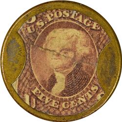 Joseph L. Bates Fancy Goods. 5 Cents. HB-54, EP-65, S-28a. About Uncirculated.