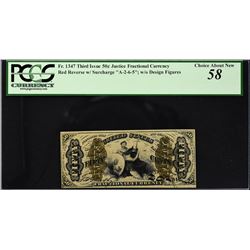 Lot of (3) Third Issue. Justice. 50 Cents Frational Currency. PCGS Currency Graded.