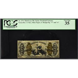 Fr. 1371. Third Issue. Justice. 50 Cents. PCGS Currency Very Fine 35.